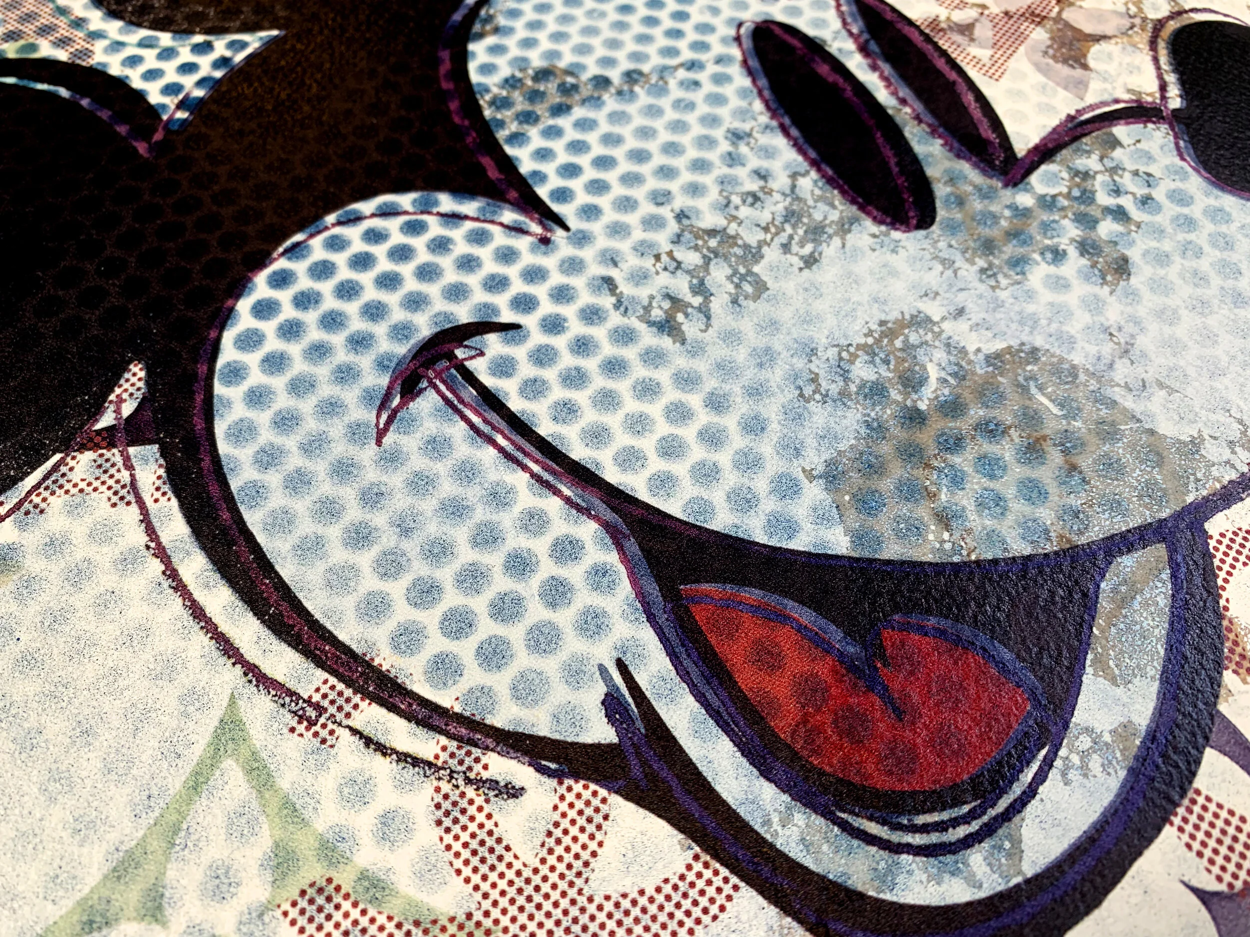 God Save Mickey Mouse in Blue Pop Art Street Art Graffiti Fusion